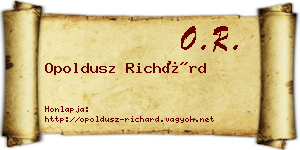 Opoldusz Richárd névjegykártya